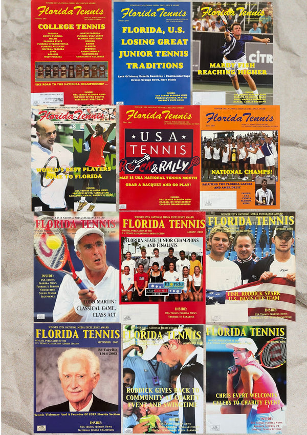 Florida Tennis Magazine 2003 Complete Collection (12 issues)