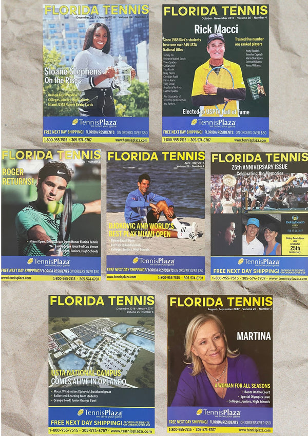 Florida Tennis Magazine 2017 Complete Collection (7 Issues)
