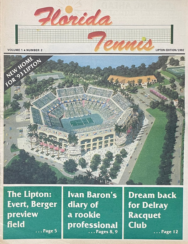 1992 Florida Tennis Magazine | Lipton Championships Edition | Vintage Tennis Collectible