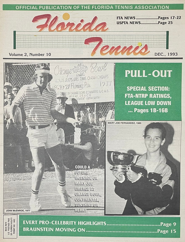Florida Tennis Magazine Dec. 1993 | John McEnroe & Mary Joe