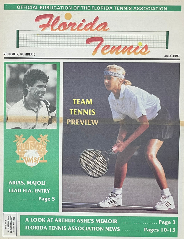 Florida Tennis Magazine July 1993 | Arthur Ashe & Jimmy Arias