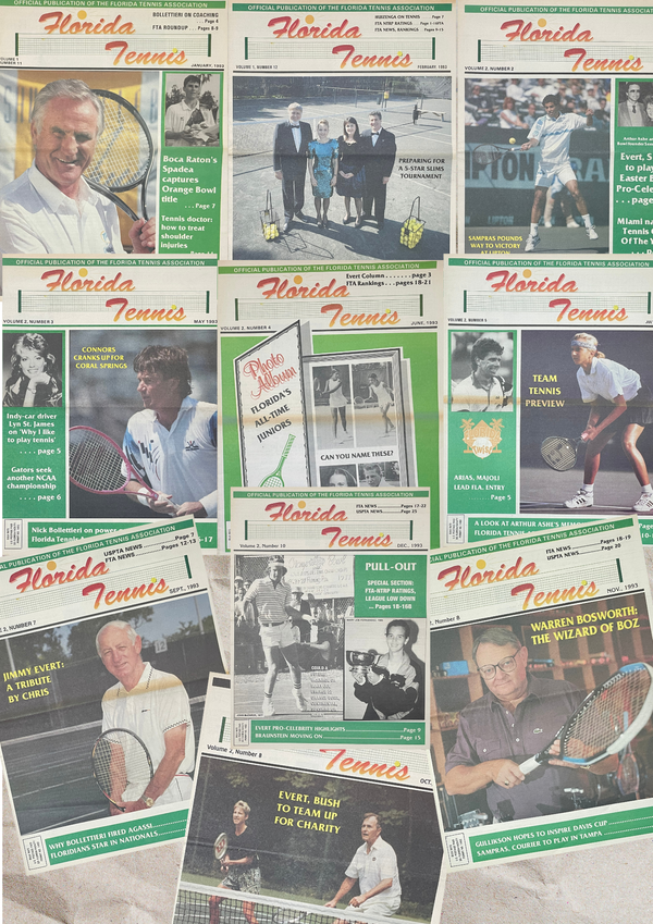 Florida Tennis Magazine 1993 Complete Collection (10 Issues)