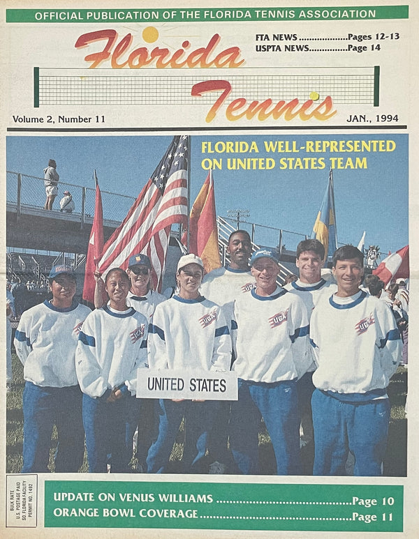 Florida Tennis Magazine Jan. 1994 | Venus Williams & Orange Bowl
