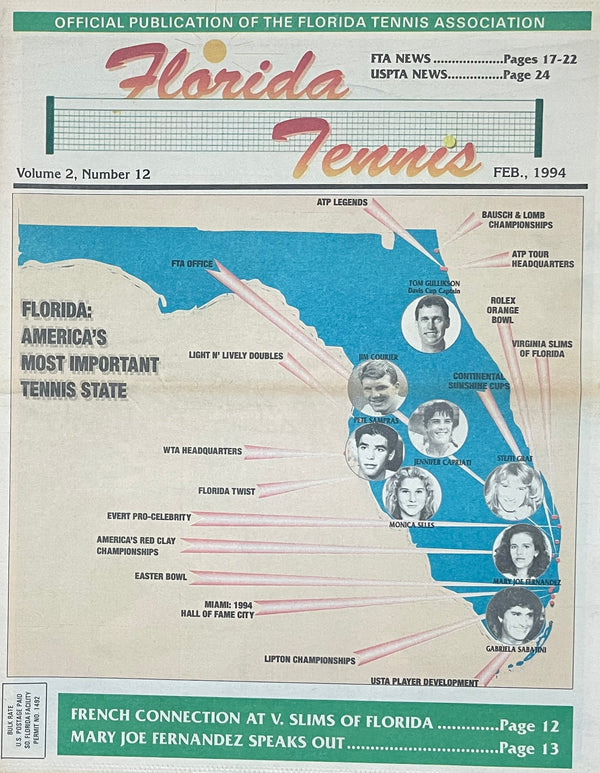 Florida Tennis Magazine Feb. 1994 | Sampras, Graf & Seles