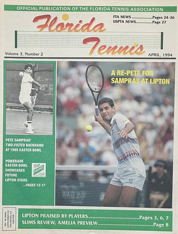 Florida Tennis Magazine Apr. 1994 | Pete Sampras at Lipton