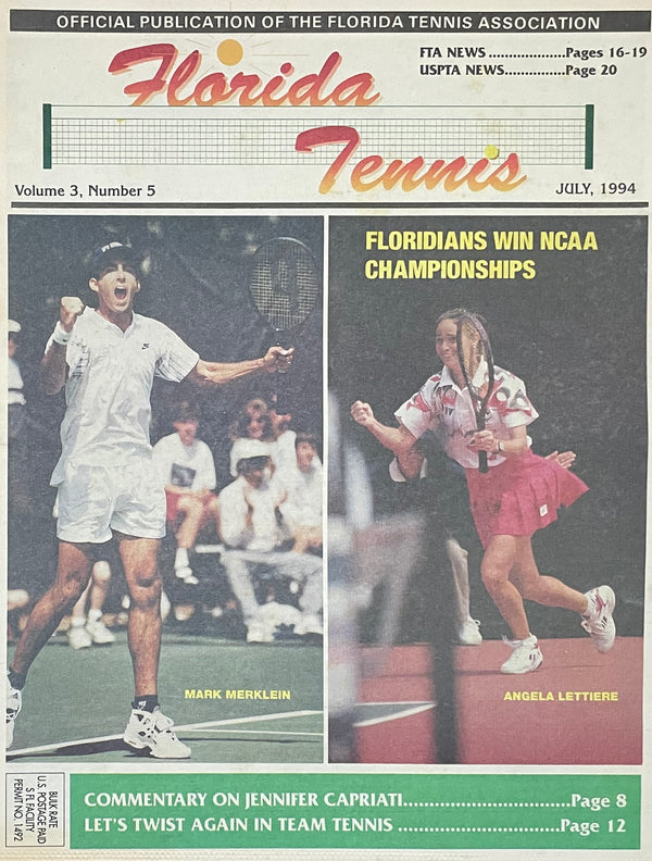 Florida Tennis Magazine July 1994 | Jennifer Capriati & NCAA