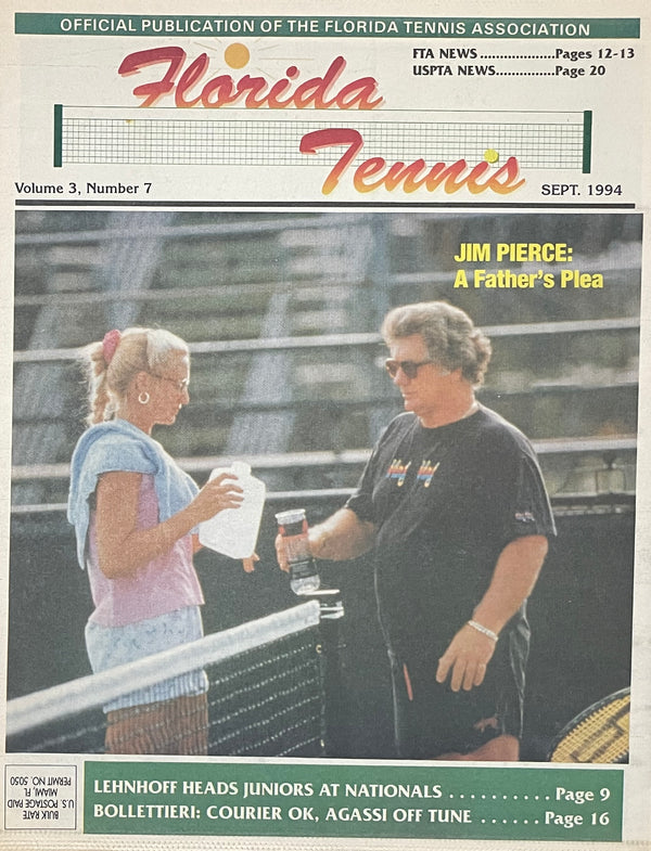 Florida Tennis Magazine Sept. 1994 | Agassi, Courier & Pierce