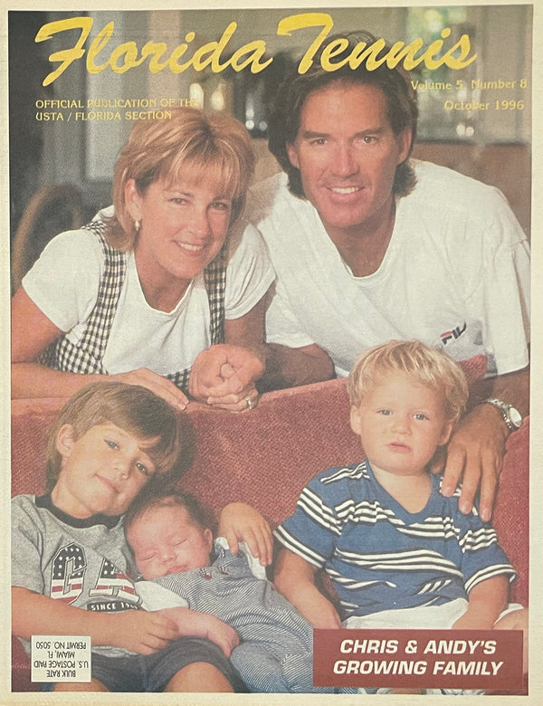 Florida Tennis Magazine October 1996 | Chris Evert & Andy Mill Cover