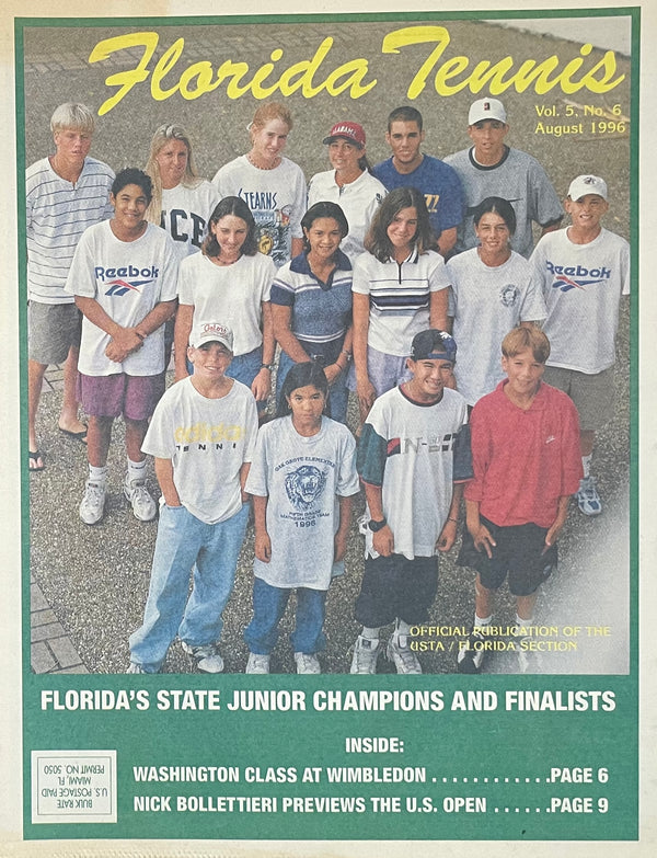 Florida Tennis Magazine August 1996 | Florida State Junior Champions