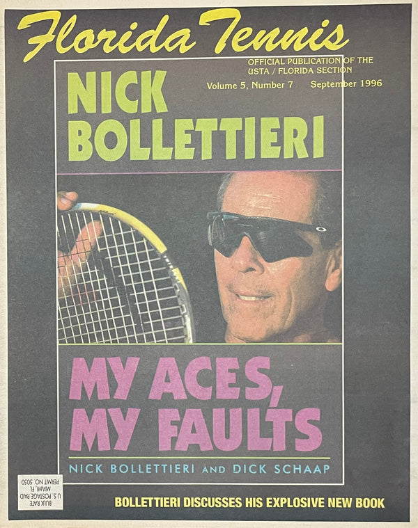 Florida Tennis Magazine September 1996 | Nick Bollettieri Cover