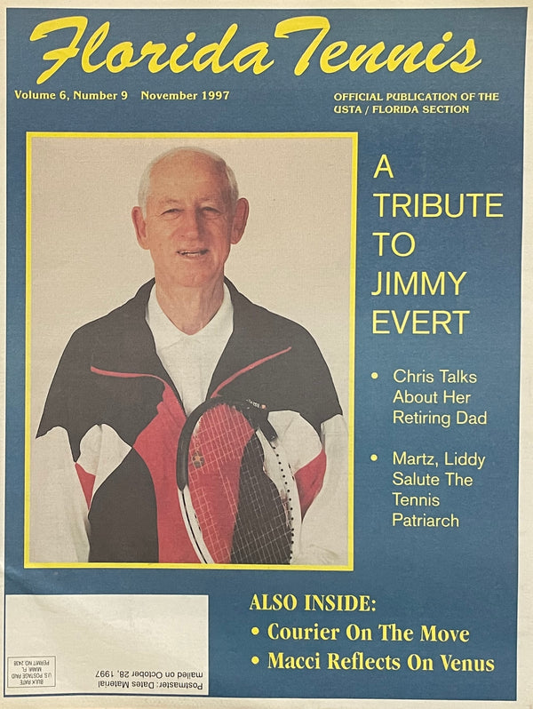 Florida Tennis Magazine November 1997 | Tribute to Jimmy Evert