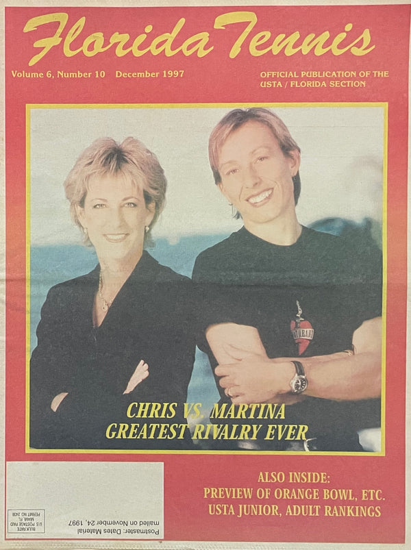 Florida Tennis Magazine December 1997 | Chris Evert vs Martina Navratilova