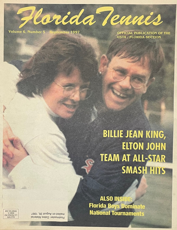 Florida Tennis Magazine September 1997 | Billie Jean King & Elton John