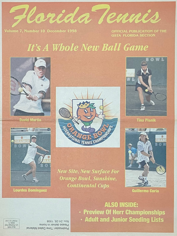 Florida Tennis Magazine December 1998 | Orange Bowl International Tennis Championships