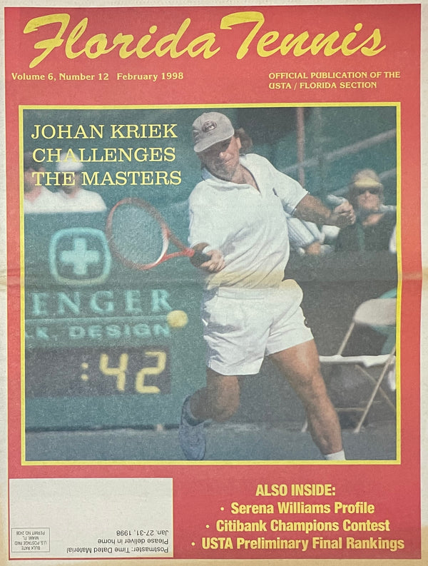 Florida Tennis Magazine February 1998 | Johan Kriek Challenges the Masters