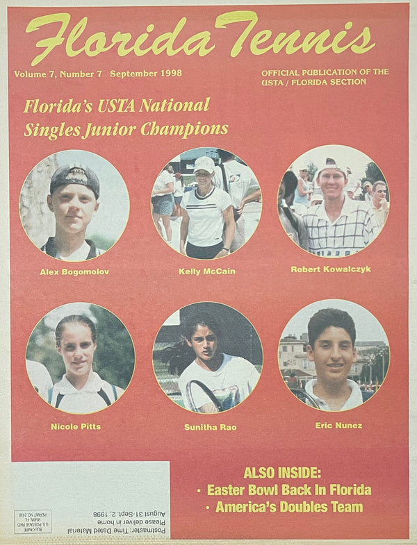 Florida Tennis Magazine September 1998 | USTA National Junior Champions