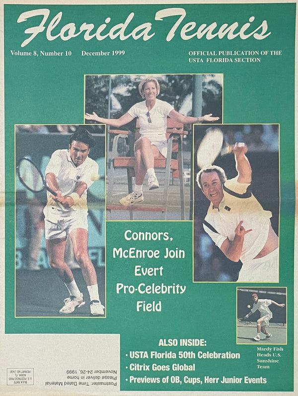 Florida Tennis Magazine December 1999 Connors McEnroe Evert