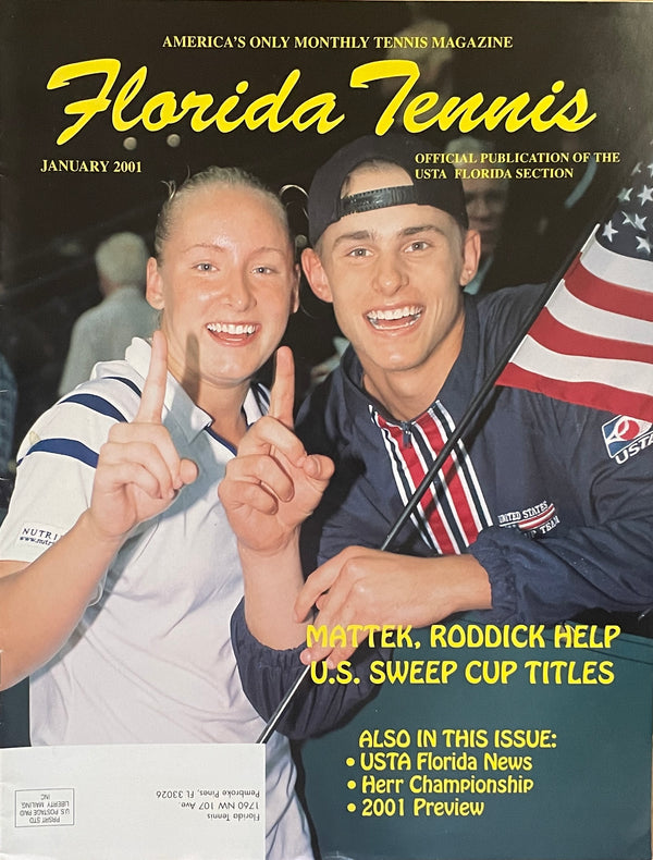 Florida Tennis Magazine January 2001 | Andy Roddick & Liezel Huber | U.S. Cup Titles