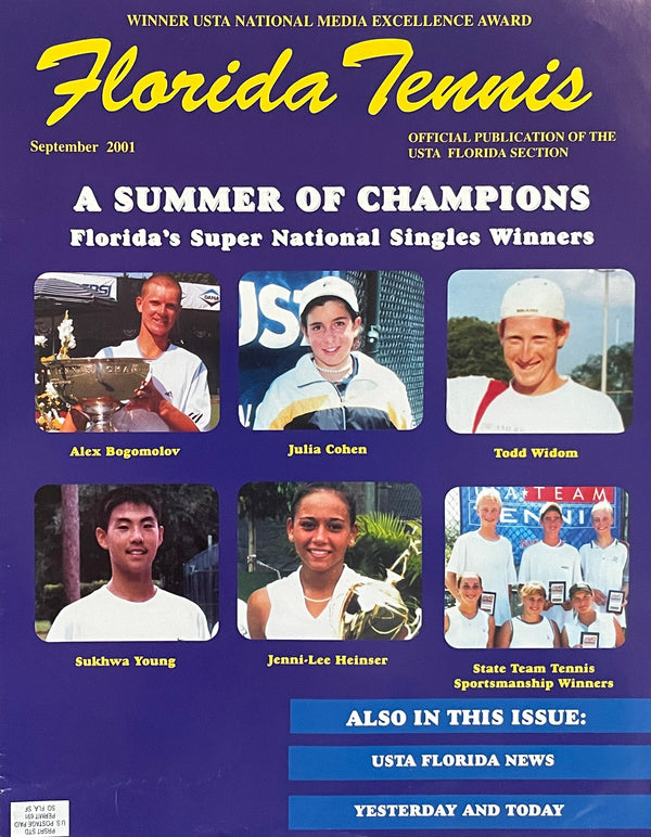 Florida Tennis Magazine September 2001 | Super National Singles Winners