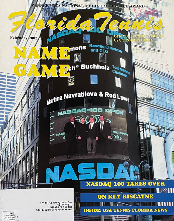 Florida Tennis Magazine February 2002 | NASDAQ-100 Open | Rod Laver & Martina Navratilova