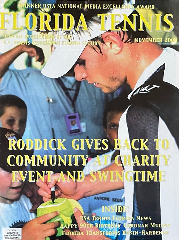 Florida Tennis Magazine November 2003 | Andy Roddick Charity Event | Swingtime