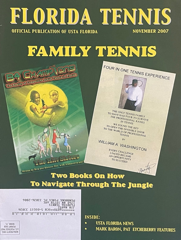 Florida Tennis Magazine November 2007 | Family Tennis Collectible Issue