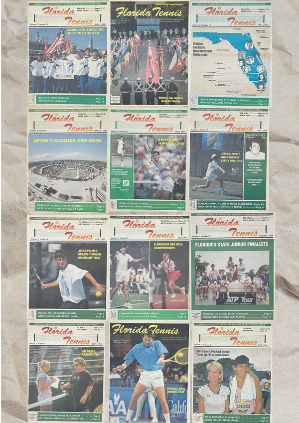 Florida Tennis Magazine 1994 Complete Collection (12 issues)