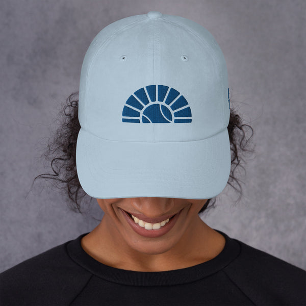 Florida Tennis sun logo Dad hat- Light Blue and Royal blue embroidery (unisex)