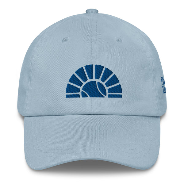 Florida Tennis sun logo Dad hat- Light Blue and Royal blue embroidery (unisex)